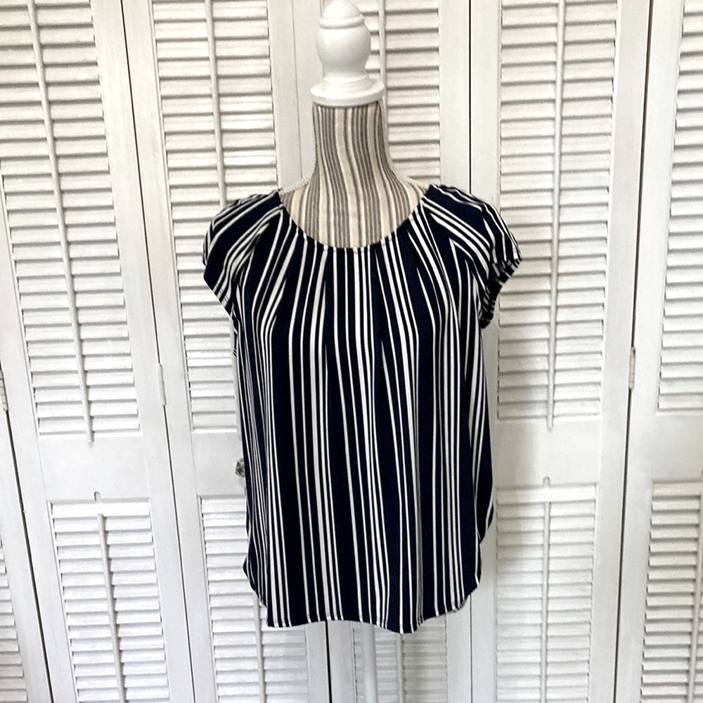 Navy & white Adrianna Papell top